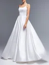 Ball Gown/Princess Square Neckline Satin Floor-length Wedding Dress #Milly00027539