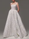 Ball Gown/Princess Square Neckline Lace Floor-length Wedding Dress #Milly00027554