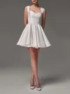 Ball Gown/Princess Sweetheart Satin Short/Mini Wedding Dress #Milly00027564