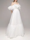 Ball Gown/Princess Off-the-shoulder Organza Floor-length Wedding Dress With Ruffles #Milly00027569