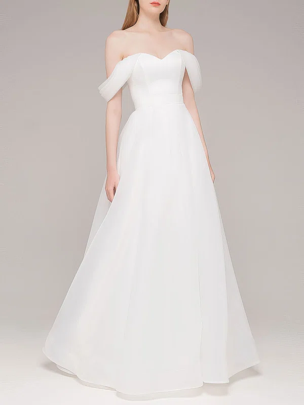 Ball Gown/Princess Off-the-shoulder Organza Floor-length Wedding Dress #Milly00027570