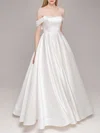 Ball Gown/Princess Off-the-shoulder Satin Floor-length Wedding Dress #Milly00027571