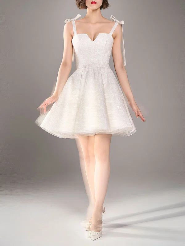 Ball Gown/Princess V-neck Glitter Short/Mini Wedding Dress #Milly00027576