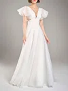 Ball Gown/Princess Illusion Organza Floor-length Wedding Dress With Ruffles #Milly00027581