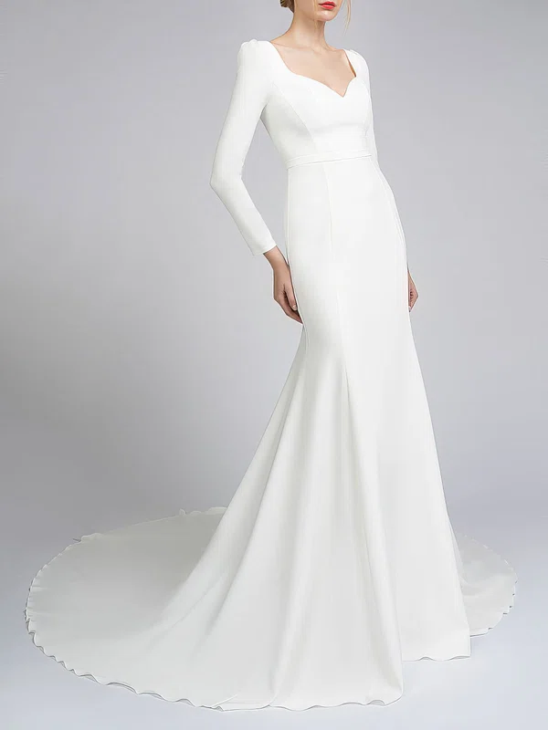 Trumpet/Mermaid Sweetheart Satin Court Train Wedding Dress #Milly00027583