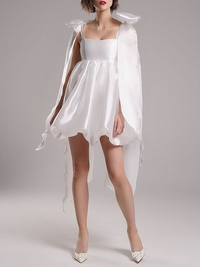 A-line Sweetheart Satin Short/Mini Wedding Dress #Milly00027587