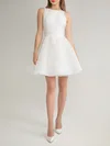 Ball Gown/Princess Scoop Neck Organza Short/Mini Wedding Dress #Milly00027595