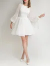 Ball Gown/Princess Scoop Neck Organza Short/Mini Wedding Dress #Milly00027596