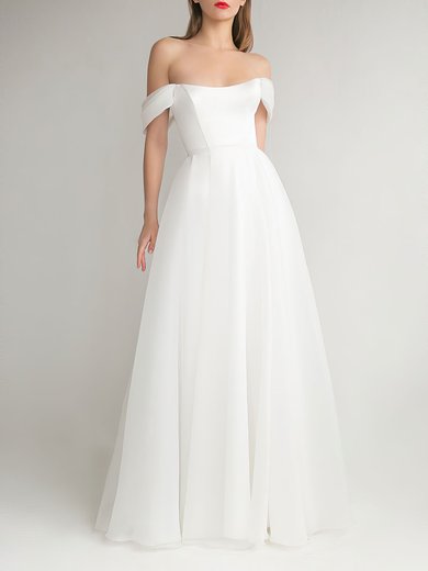 Ball Gown/Princess Off-the-shoulder Organza Floor-length Wedding Dress #Milly00027601