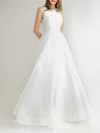 Ball Gown/Princess Scoop Neck Organza Floor-length Wedding Dress #Milly00027613