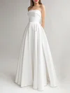 Ball Gown/Princess Straight Satin Floor-length Wedding Dress #Milly00027614