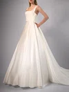 Ball Gown/Princess Square Neckline Satin Court Train Wedding Dress #Milly00027668