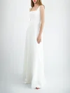 A-line Square Neckline Chiffon Floor-length Wedding Dress #Milly00027753