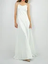 Sheath/Column V-neck Satin Floor-length Wedding Dress #Milly00027761