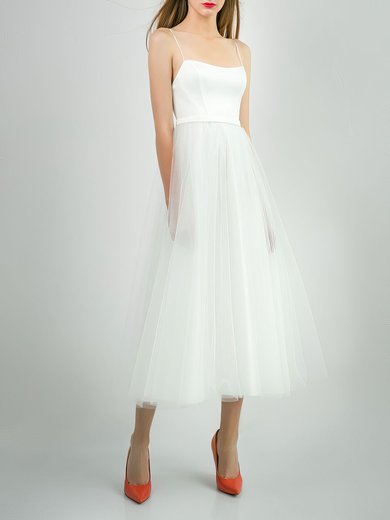 Ball Gown/Princess Scoop Neck Tulle Ankle-length Wedding Dress #Milly00027766