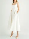 Ball Gown/Princess Square Neckline Satin Ankle-length Wedding Dress #Milly00027772