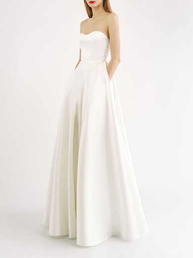 Ball Gown/Princess Sweetheart Satin Floor-length Wedding Dress #Milly00027780