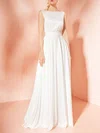 A-line Square Neckline Satin Floor-length Wedding Dress #Milly00027799