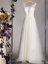 Ball Gown Illusion Tulle Sweep Train Wedding Dresses With Appliques Lace #00020564