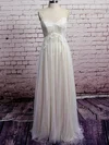 Graceful Empire Ivory Spaghetti Straps Tulle Appliques Lace V-neck Wedding Dresses #00020573