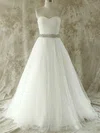 Ball Gown Sweetheart Tulle Court Train Wedding Dresses With Beading #00020609