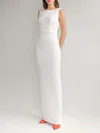 Sheath/Column Scoop Neck Stretch Crepe Floor-length Wedding Dress With Split Back #Milly00027863