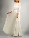 Sheath/Column Illusion Chiffon Floor-length Wedding Dress #Milly00027871