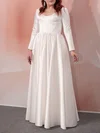 Ball Gown/Princess Scoop Neck Satin Floor-length Wedding Dress #Milly00027876