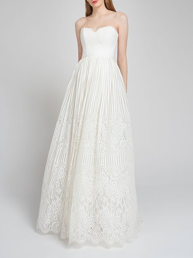 Ball Gown/Princess Sweetheart Lace Floor-length Wedding Dress With Appliques Lace #Milly00027892