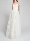 Ball Gown/Princess Sweetheart Lace Floor-length Wedding Dress With Appliques Lace #Milly00027892