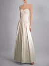 A-line Sweetheart Satin Floor-length Wedding Dress #Milly00027900