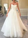 Ball Gown/Princess Straight Tulle Floor-length Wedding Dress #Milly00027926