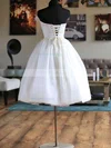 Ball Gown Organza Sashes/Ribbons White Knee-length Strapless Wedding Dresses #00020624