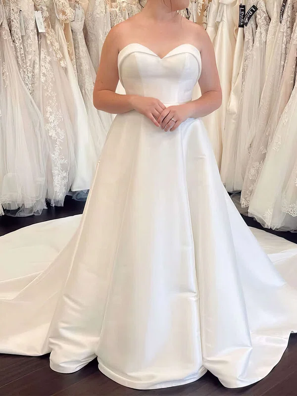 Ball Gown/Princess Sweetheart Satin Court Train Wedding Dress #Milly00028041