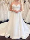 Ball Gown/Princess Sweetheart Satin Court Train Wedding Dress #Milly00028041