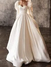 Ball Gown/Princess Sweetheart Satin Sweep Train Wedding Dress With Ruched #Milly00027095