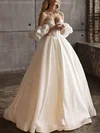 Ball Gown/Princess Sweetheart Glitter Satin Sweep Train Wedding Dress With Beading #Milly00027096