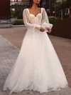 Ball Gown/Princess Sweetheart Tulle Chapel Train Wedding Dress With Appliques Lace #Milly00027113