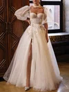 Ball Gown/Princess Sweetheart Tulle Sweep Train Wedding Dress With Split Front #Milly00027116