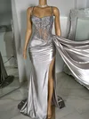 Sheath/Column Sweetheart Satin Corset Prom Dresses With Appliques #Milly020122211