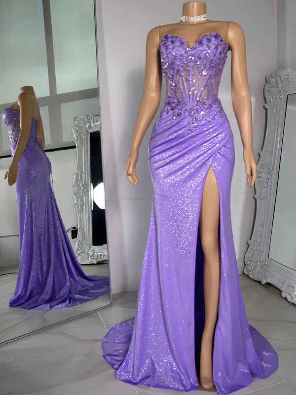 Sheath/Column Sweetheart Glitter Corset Prom Dresses With Appliques #Milly020122217