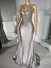 Mermaid V-neck Glitter Prom Dresses With Appliques #Milly020122230
