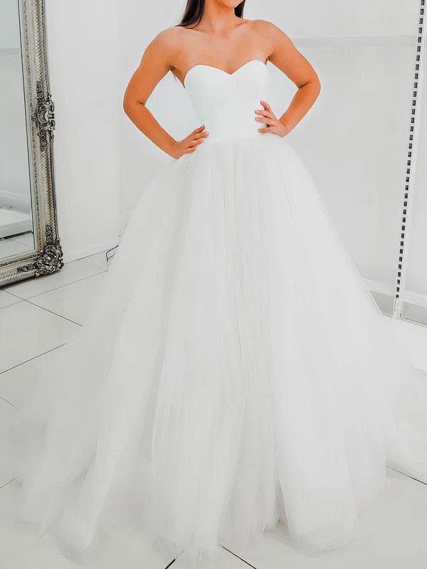 Ball Gown/Princess Sweetheart Tulle Court Train Wedding Dress #Milly00028155