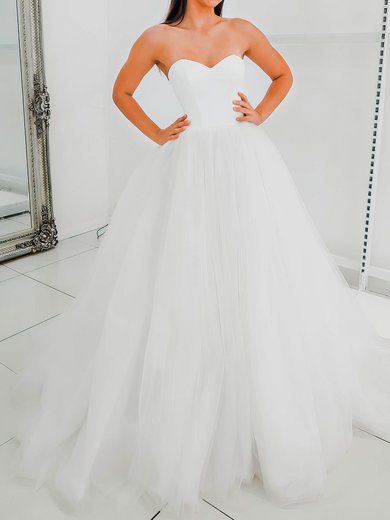 Ball Gown/Princess Sweetheart Tulle Court Train Wedding Dress #Milly00028155