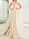 Ball Gown/Princess Straight Glitter Court Train Wedding Dress With Sequins #Milly00028160