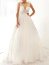 Ball Gown/Princess Illusion Tulle Court Train Wedding Dress With Beading #Milly00028170