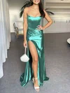 Sheath/Column Strapless Satin Corset Prom Dresses With Ruched #Milly020122280