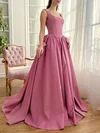 Ball Gown Square Neck Satin Corset Prom Dresses With Ruched #Milly020122310