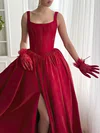 Ball Gown/Princess Square Neckline Satin Sweep Train Prom Dress With Split Front #Milly020122311
