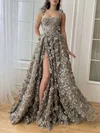 Ball Gown Square Neck Tulle 3D Floral Prom Dresses #Milly020122316